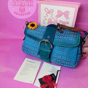 Sold on depop 💙 Ultra Rare Blue Monogram Coach Soho (Large) 💙